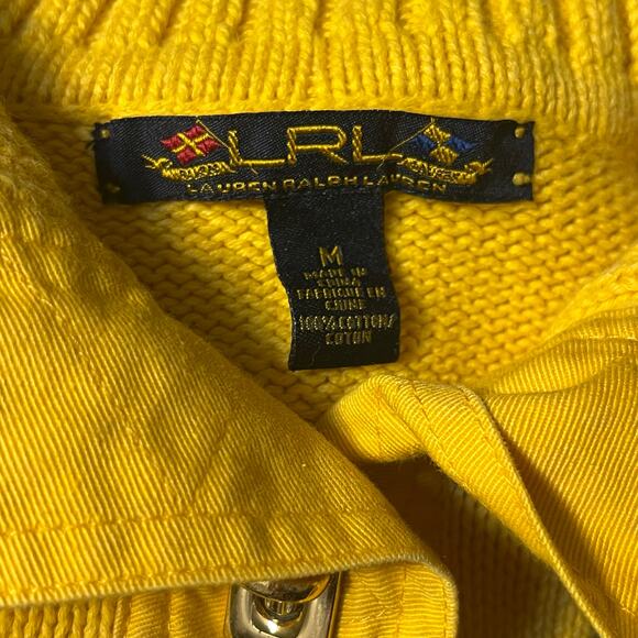 VTG Lauren Ralph Lauren Collard Knit Sweater Gold Turn Lock Hardware Sz M Preppy - Picture 7 of 8
